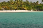 View from the water of the public beach cayo