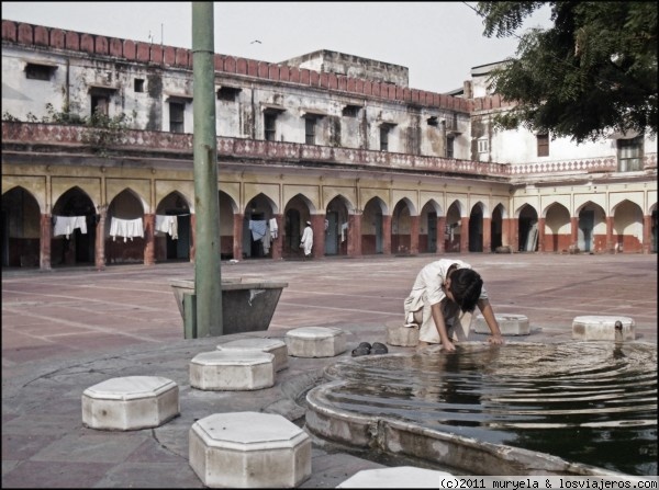 Abluciones
Este niño realiza las abluciones antes del rezo en la Fatehpuri Masjid de Delhi
