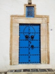 Puerta con los colores típicos en Sidi Bou Saïd