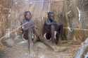 Young boys of the Bedic tribe during iniciatic period - Iwol - Bassari Country - Senegal