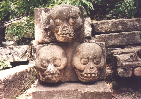 Tres calaveras en Copan - Honduras - America