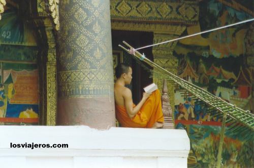 Monk reading in the pagoda. - Laos
Monje en Wat Xieng Muan - Luang Prabang - Laos