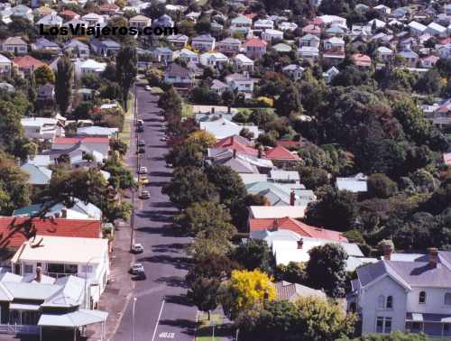 Barrio típico de una ciudad de Nueva Zelanda