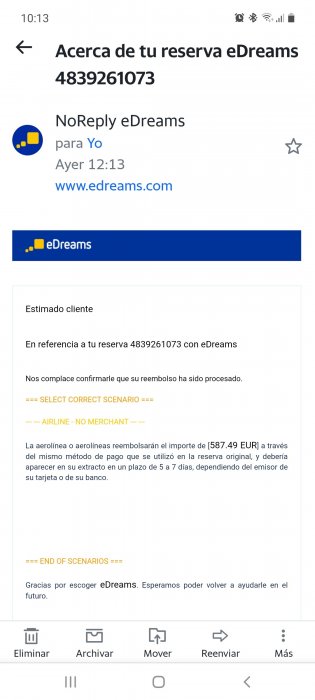 Problemas con Edreams - Buscador