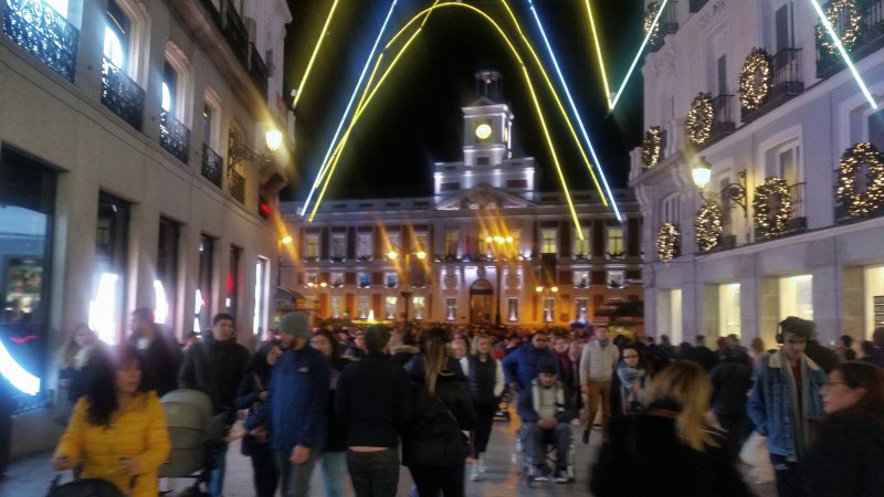 Iluminación Calle Preciados - Madrid, Luces de Navidad en España 2