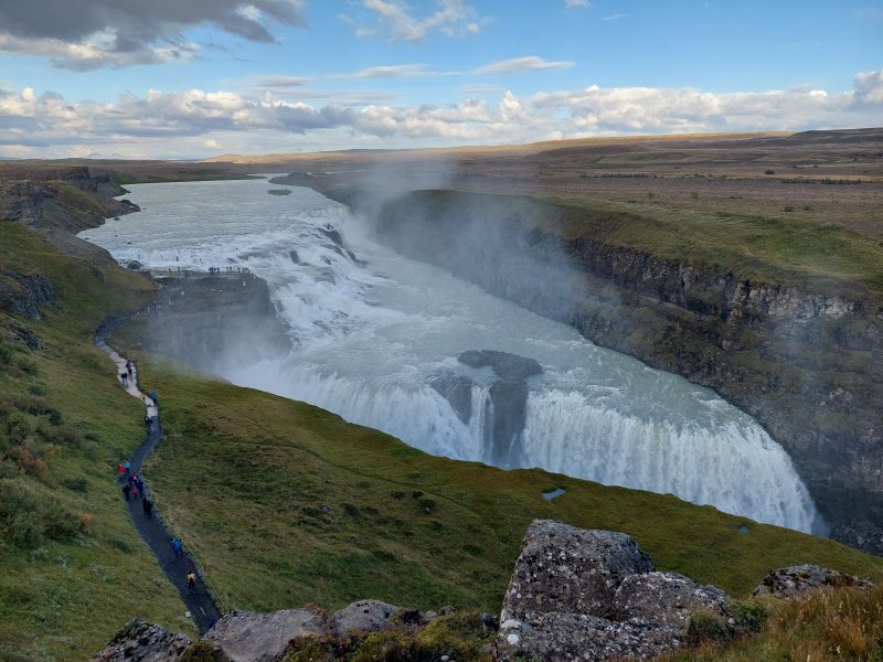 Cascada de Gullfoss, desde el mirador superior - Círculo Dorado, Cascada de Gullfoss - Círculo Dorado, Sur de Islandia 0