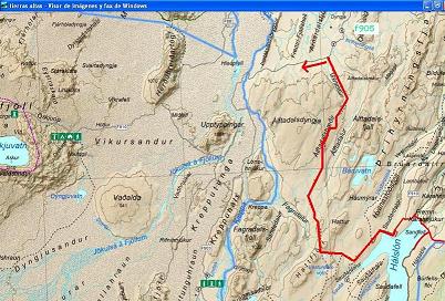 mapa, Islandia: ruta a Askja SIN VADEOS