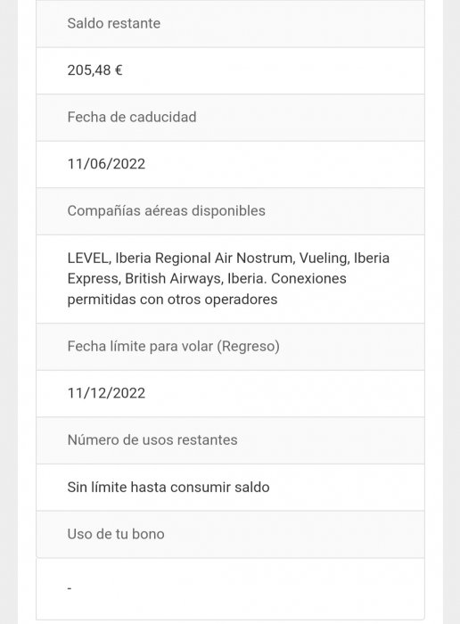 Compra-Venta bonos de avión Iberia Express  - Aerolínea