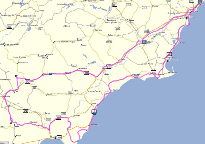 mapa de la ruta, Buscar compañeros para viajar en moto 0