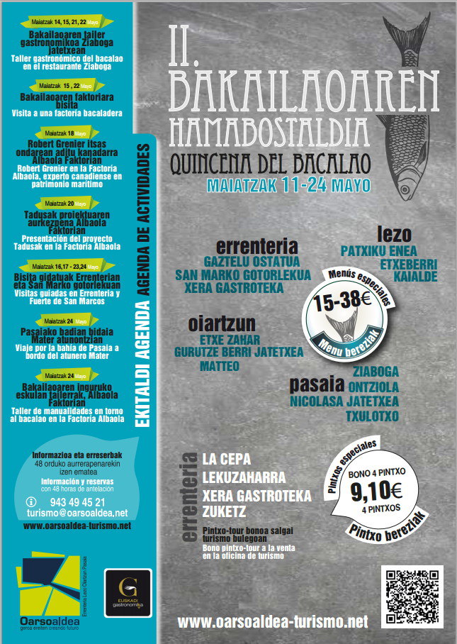 Cartel Oficial Quincena del Bacalao, Comarca de Oarsoaldea: Rentería, Lezo, Pasaia... - Guipúzcoa