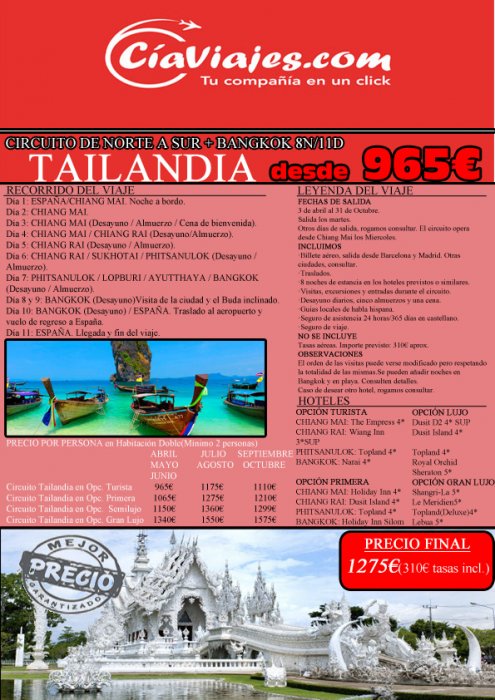 SUPEROFERTA TAILANDIA-CIAVIAJES.COM