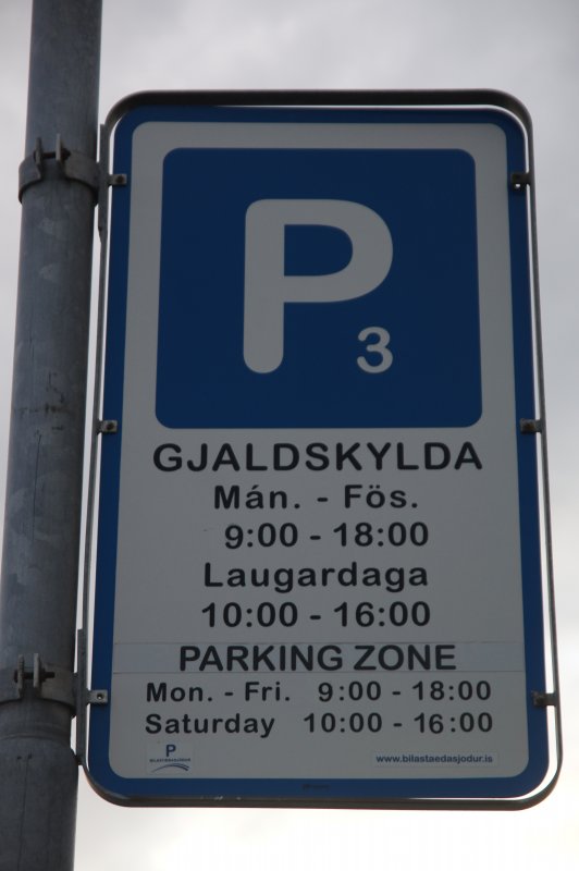 Aparcar (parking) en Reykjavik (Islandia)