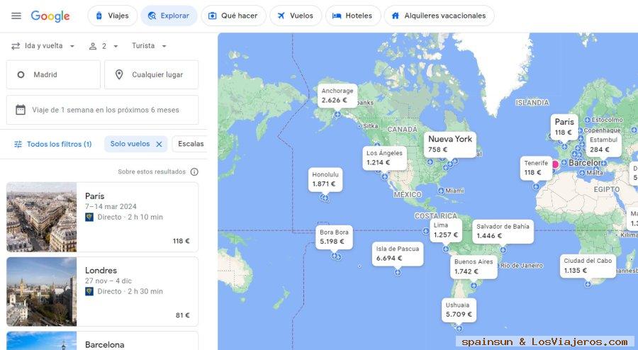 Buscador de Vuelos Google Flights