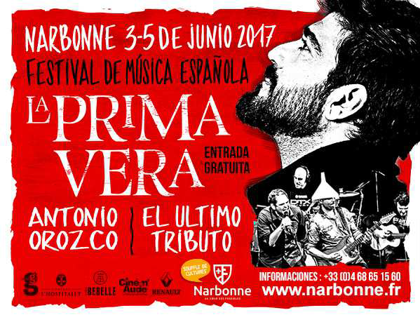 Cartel del Festival La Primavera en Narbona Playa, Viajar a Narbona (Narbonne, Languedoc-Roussillon, Francia)