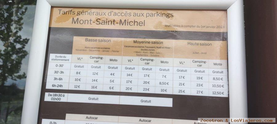 Actualización JULIO 23, Parking en Mont Saint-Michel 1