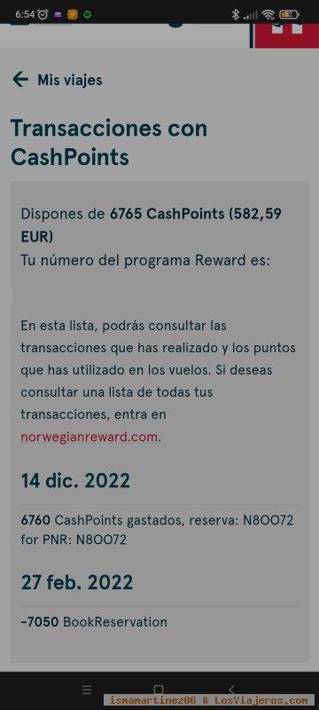 Venta - Reward Points Norwergian - Rebajo un 15% el valor