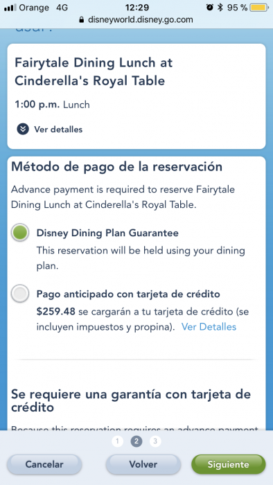 Restaurante Cinderella´s Royal (Magic Kingdom, Disney USA)