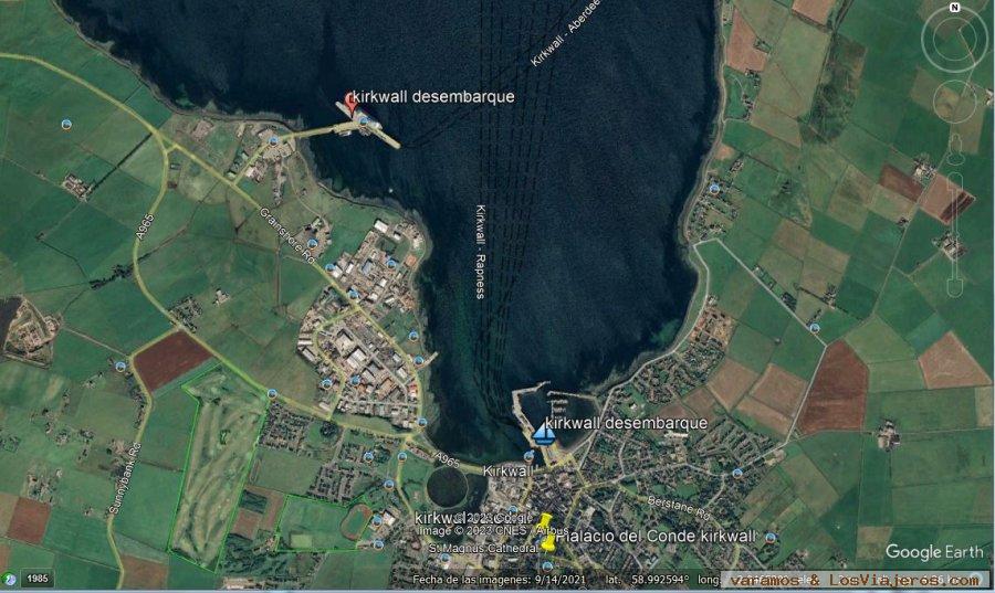 Kirkwall posibles puntos de desembarque, Msc Preziosa. Del  Mar del Norte a Islandia