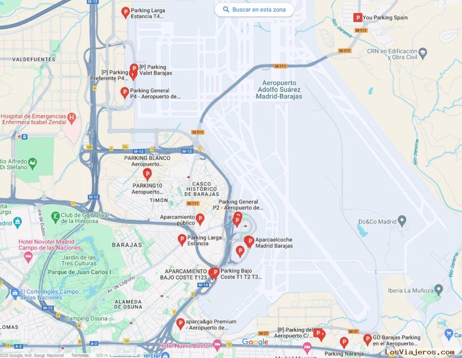 Zonas de Parking Aeropuerto de Barajas, Aparcamiento aeropuerto de Madrid Barajas (MAD)