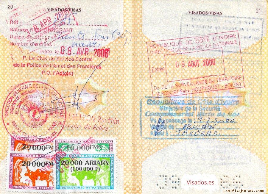 Pasaporte Español con Visados