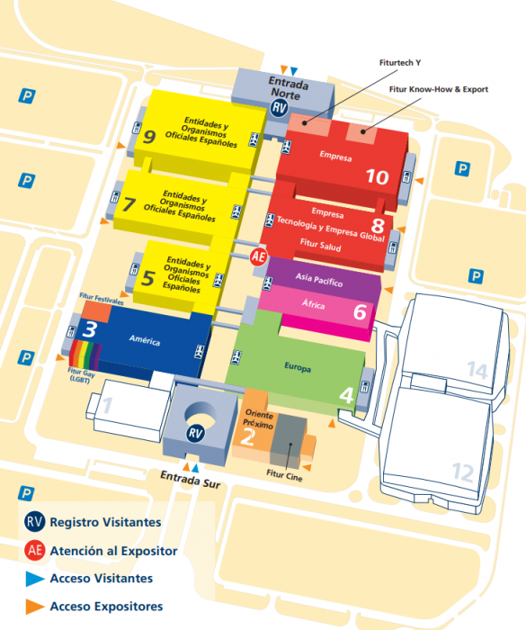 Distribución de Stands y catalogo de expositores Fitur 2019 - Fitur 2019 - Feria Internacional de Turismo - Foro General de Viajes