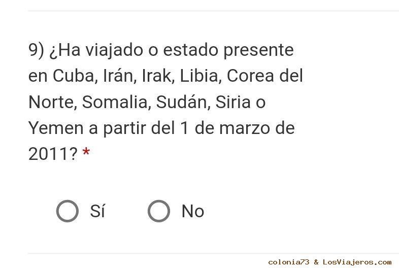 Pregunta CUBA en ESTA, Viajar a USA tras viaje a Cuba: necesito visado?