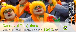 Viaje al Carnaval de las Palmas de Gran Canaria, Viaje al Carnaval de Las Palmas GC. Vuelos+Hotel+Fiesta