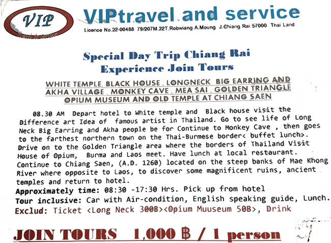 Chiang Rai: ciudad, excursiones -Norte de Tailandia