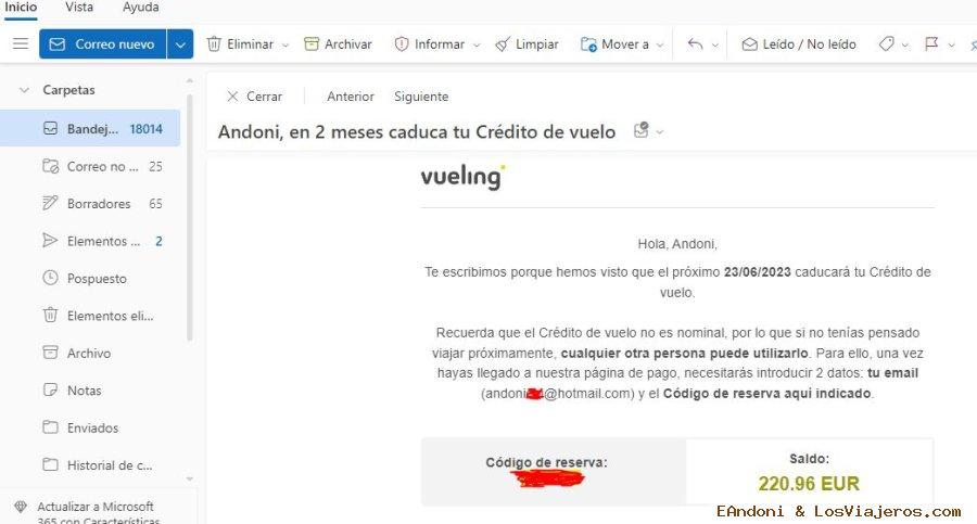 Compra-Venta de bonos de Vueling - Aerolínea