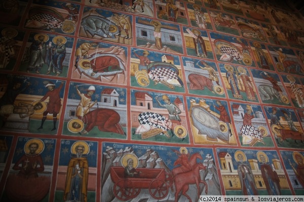 Pinturas interiores del Monasterio de Voronet - Gura Humorului - Rumania