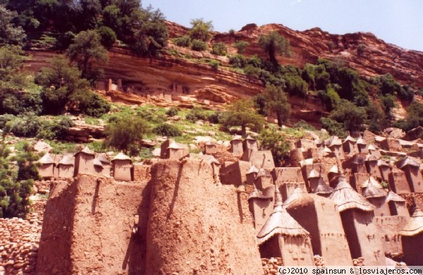 Poblado Dogon
Uno de los poblados dogones, encaramados de las laderas del acantilado de Bandiagara.
