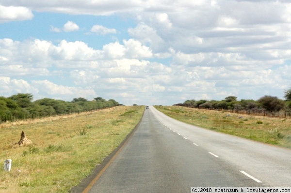 Carretera B1 de Windhoek a Etosha
La B1 atraviesa Namibia, de norte a sur por el centro.
