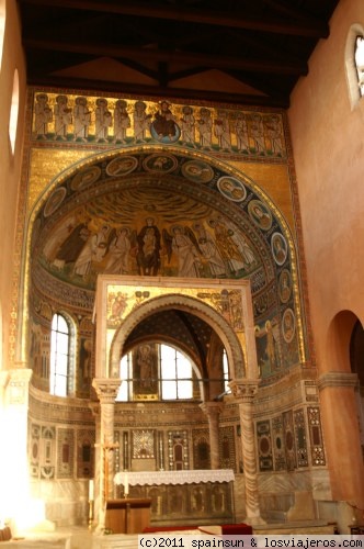 Basilica de San Eufrasio
Imagen del interior de la basílica de Porec, con claras influencias bizantinas.
