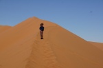 Climbing a Dune in Namib