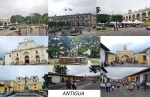 Plaza Central, Catedral, Palacio de los Capitanes, Fuente de las Sirenas, Arco de Santa Catalina, Iglesia de la Merded,  Antigua (Guatemala)
