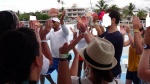 Dancing on the catamaran around Saona