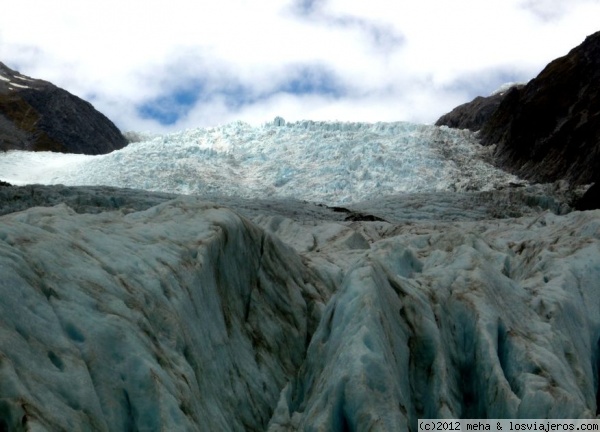 Caminando por el glaciar Franz Josef
una buena subidita por el hielo

