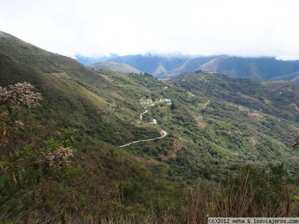 La ruta superior de las cascadas en Coroico
Haciendo rutas de senderismo por Coroico (Bolivia), con vistas a la selva de montaña
