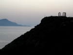 Silueta del Templo de Poseidón en el cabo Sunion