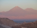 Cordillera de los Andes al atardecer
atardecer volcán Licancabur Valle Luna Atacama