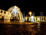 Decoración navideña en una plaza de Funchal