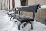 El invierno banco en Praga