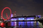 Panoramica del London Eye nocturno