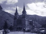 El Santuario de Covadonga, black and white