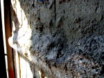 Ash deposits on a door