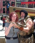 With the snake charmer Balmaseda Medieval Market