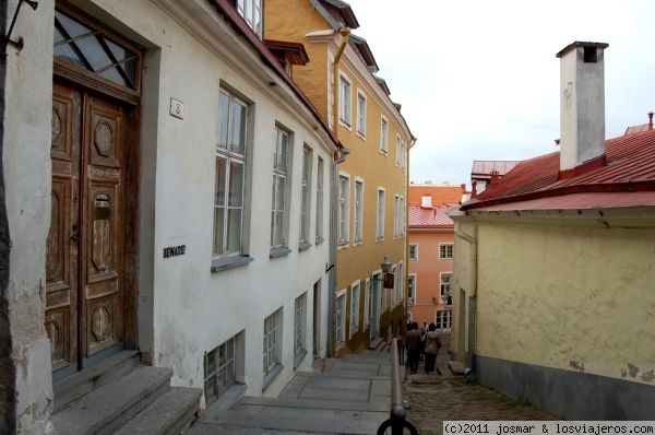 Calle pierna corta (Lühike Jalg). Tallin
Calle-escalera de acceso peatonal que comunica Vanalinn con la colina de Toompea, al final de la calle se encuentran el jardin del Rey de Dinamarca
