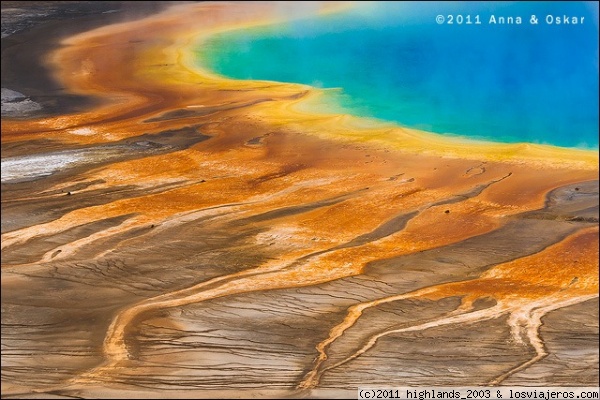 Grand Prismatic Spring - Yellowstone National Park
Desde una colina cercana, las vistas son más espectaculares que a nivel de tierra.
