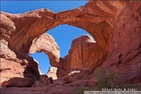 Double Arch - Arches National Park
Este es una de las formaciones más bonitas que te puedes encontrar en el parque.
