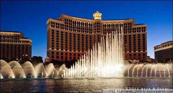 Hotel Bellagio - Las Vegas
Es precioso observar como los chorros de agua bailan al son de la música.
